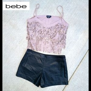 Bebe Sequin Crop Top